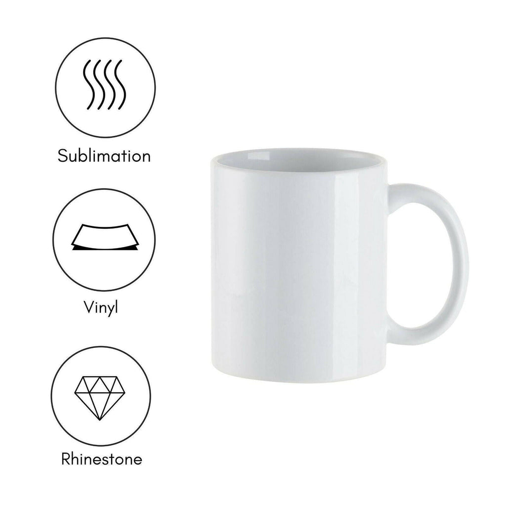 Craft Express 11oz Ceramic Sublimation Mugs: White Glossy Blanks