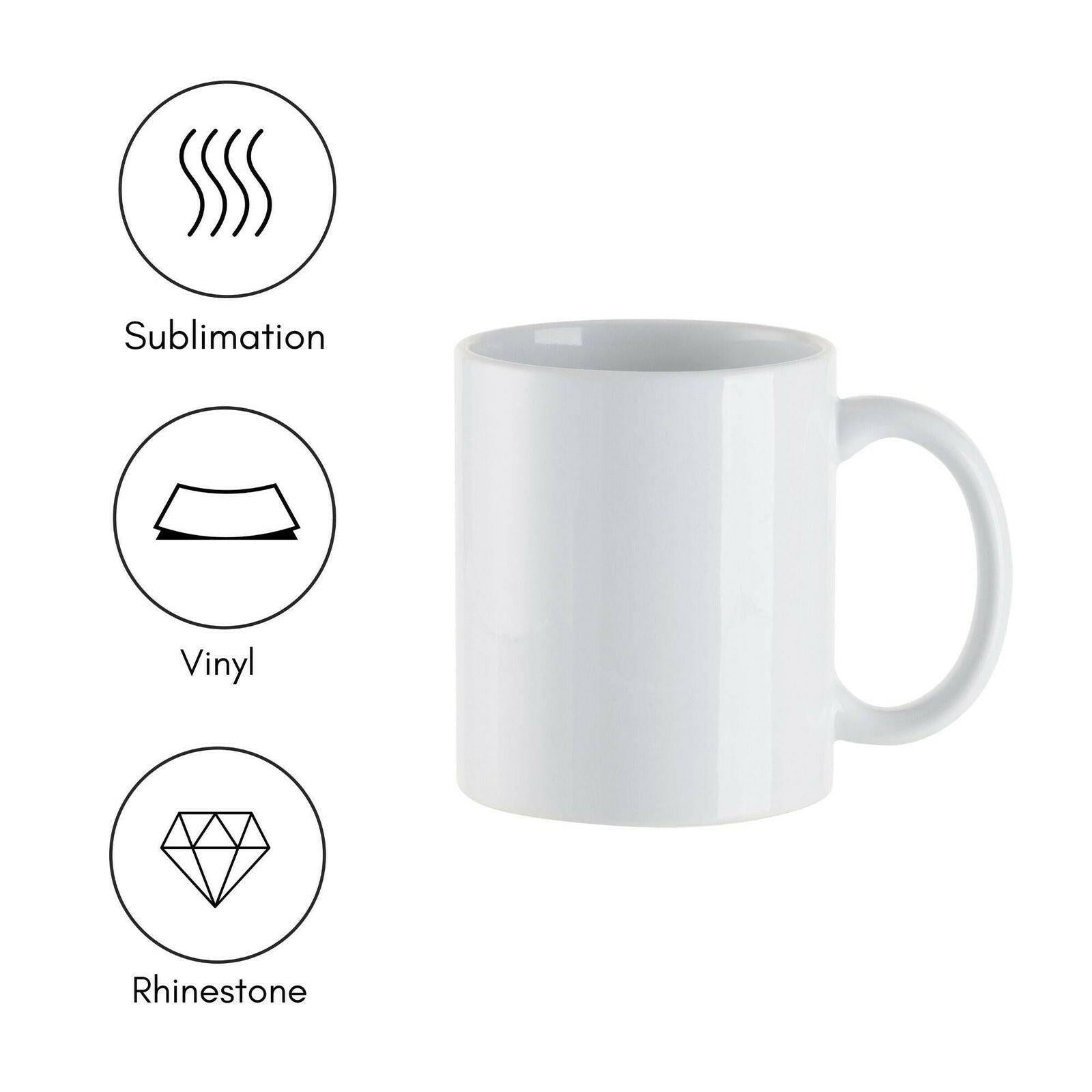 Craft Express 11oz Ceramic Sublimation Mugs: White Glossy Blanks