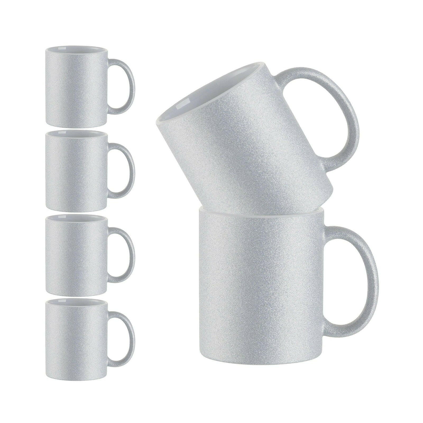 Craft Express 6 Pack 11oz Glitter Ceramic Sublimation Mugs – Sublimation-Ready Drinkware