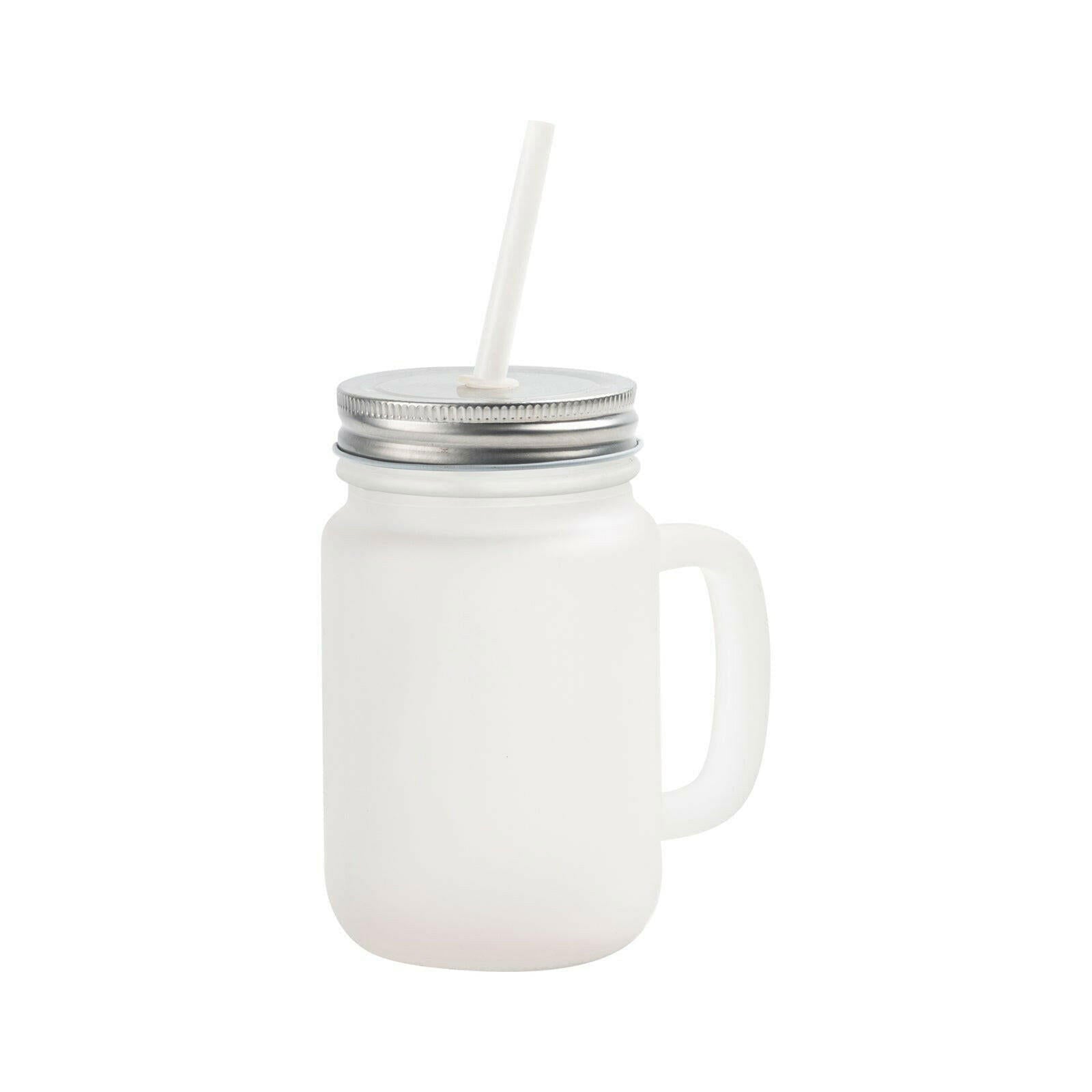 Craft Express 12oz Frosted Mason Jars with Straws