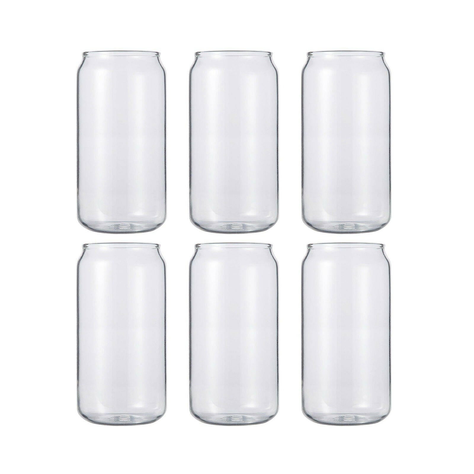 Craft Express 13oz Frosted Glass Cans with Bamboo Lids & Straws – Sublimation-Ready
