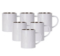 Craft Express 6 Pack 15oz Stainless Steel Sublimation Mugs – White Glossy Blanks