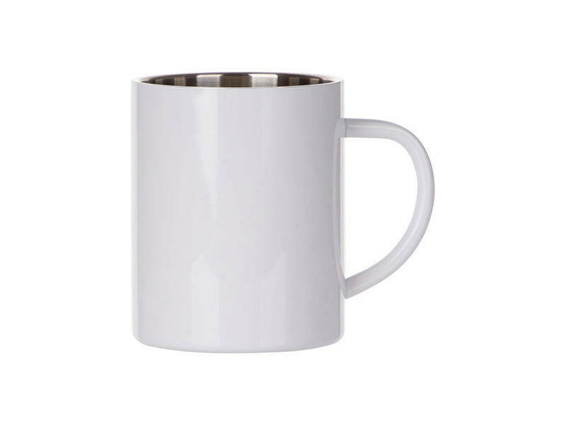 Craft Express 6 Pack 15oz Stainless Steel Sublimation Mugs – White Glossy Blanks