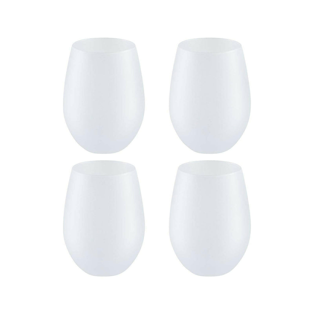 Craft Express 4 Pack 17oz Frosted Stemless Wine Glasses – Sublimation-Ready