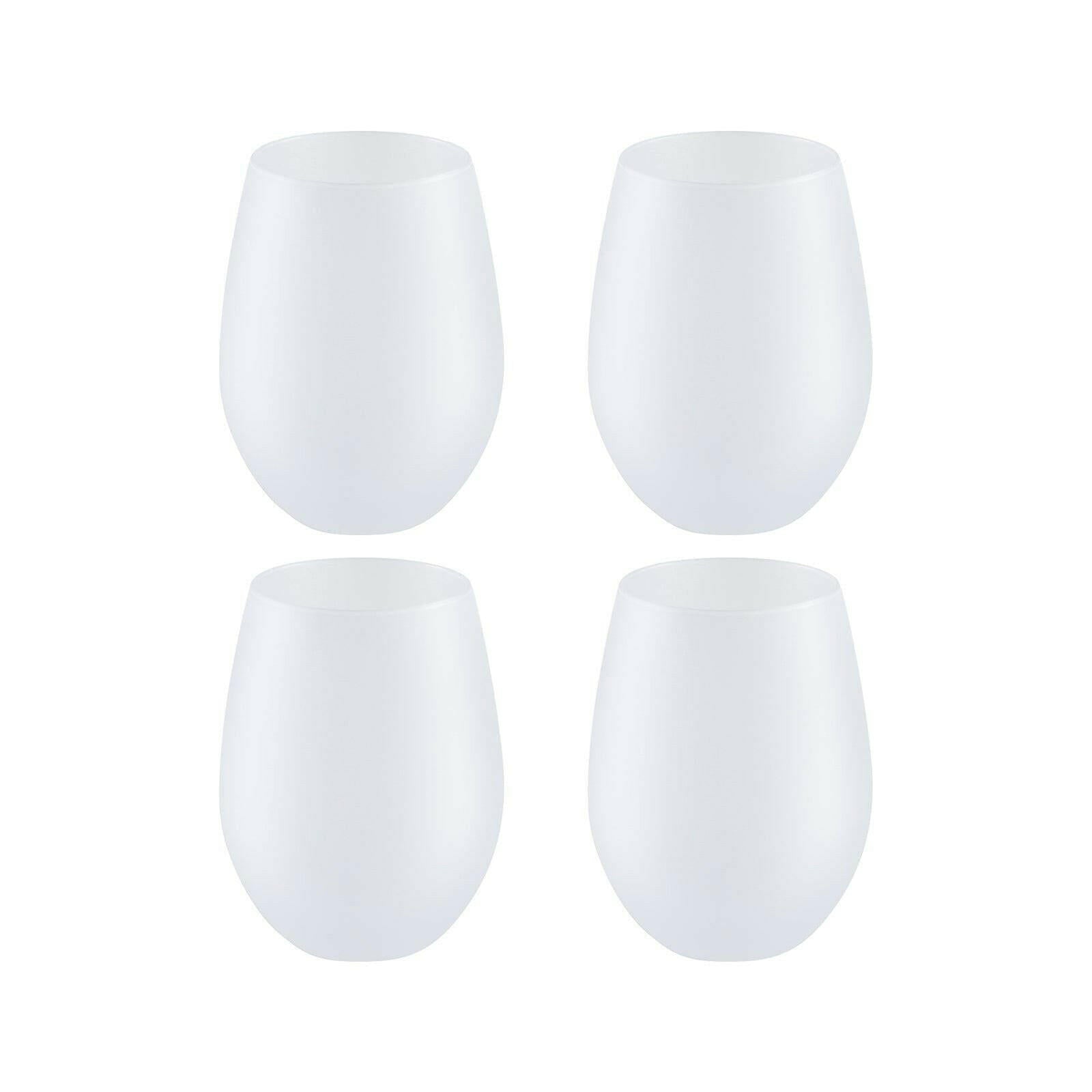 Craft Express 4 Pack 17oz Frosted Stemless Wine Glasses – Sublimation-Ready