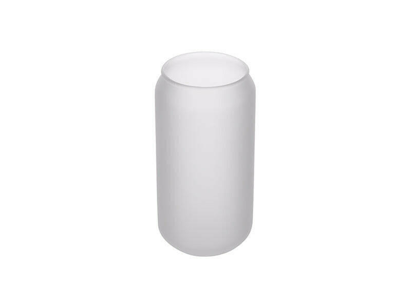 Craft Express 18oz Frosted Glass Sublimation Cans with Bamboo Lids and Glass Straws