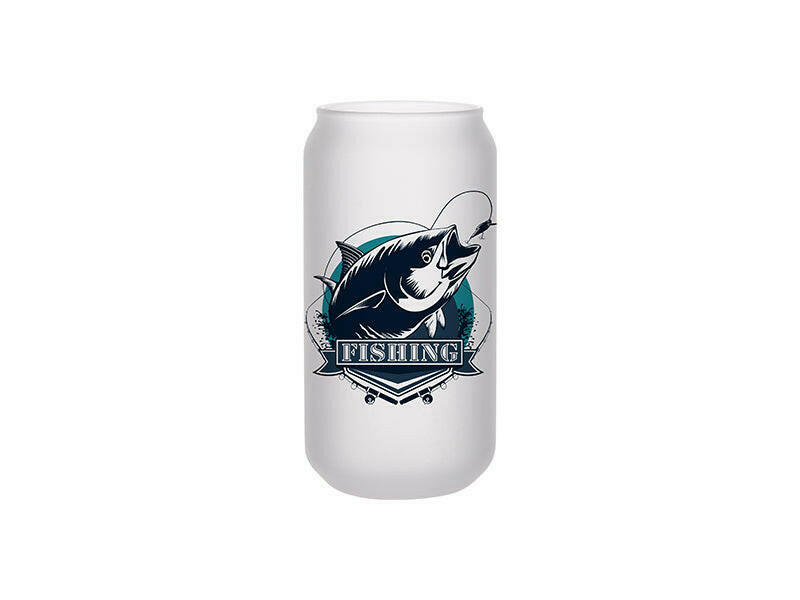 Craft Express 18oz Frosted Glass Sublimation Cans with Bamboo Lids and Glass Straws