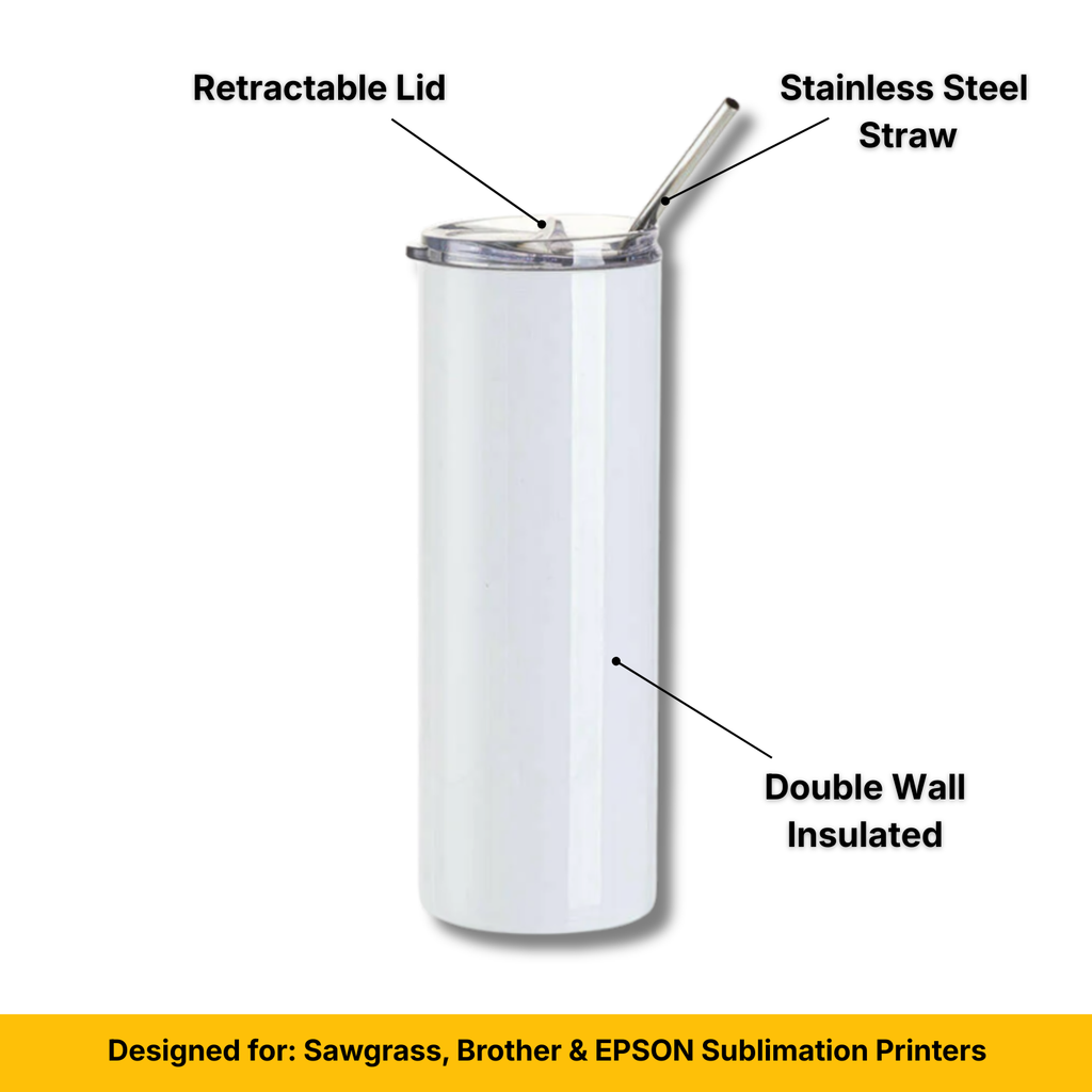 Craft Express 20oz Stainless Steel Skinny Sublimation Tumblers