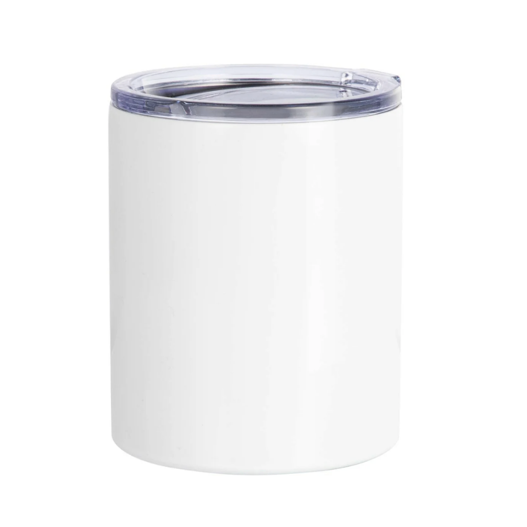 Craft Express 4 Pack 10oz Stainless Steel Sublimation Lowballs with Lids