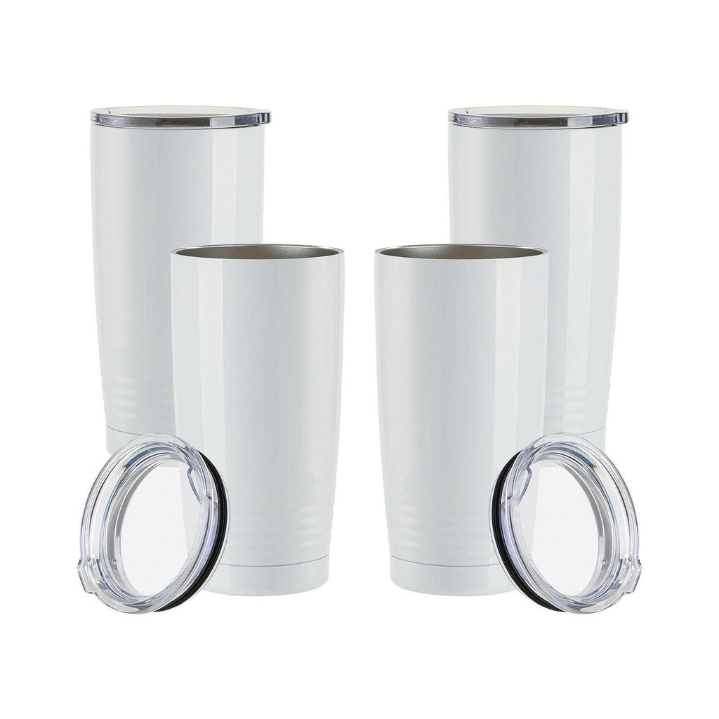 Craft Express 4 Pack 20oz Stainless Steel Sublimation Tapered Travel Tumblers