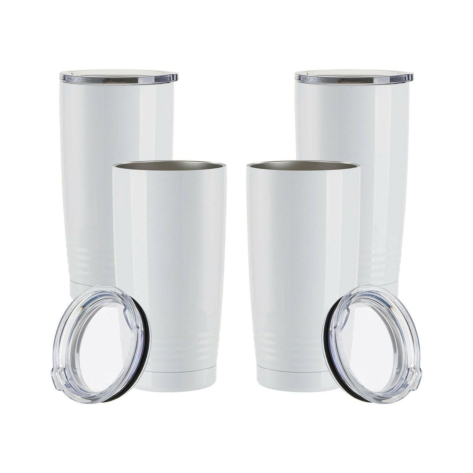 Craft Express 4 Pack 20oz Stainless Steel Sublimation Tapered Travel Tumblers