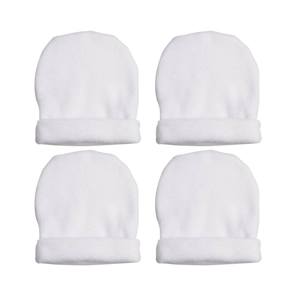 Craft Express 4 Pack Fleece Sublimation Baby Hats – Soft White Beanie Blanks