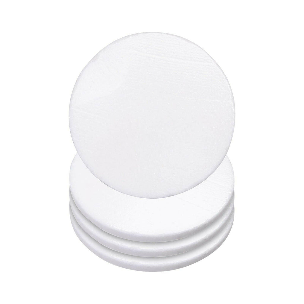 Craft Express 4 Pack Round Marble Sublimation Coasters – 4" White Stone Blanks