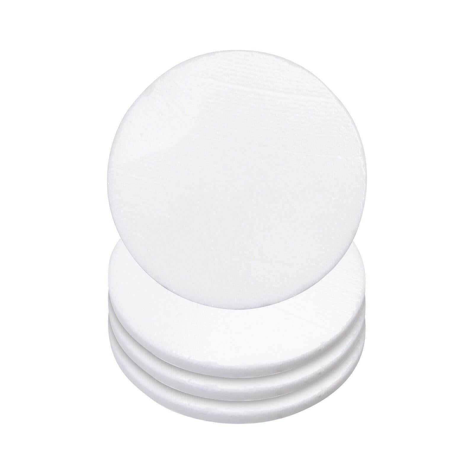 Craft Express 4 Pack Round Marble Sublimation Coasters – 4" White Stone Blanks