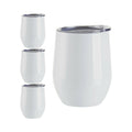 Craft Express 6 Pack Stainless Steel Sublimation Wine Tumblers – 12oz with Lids