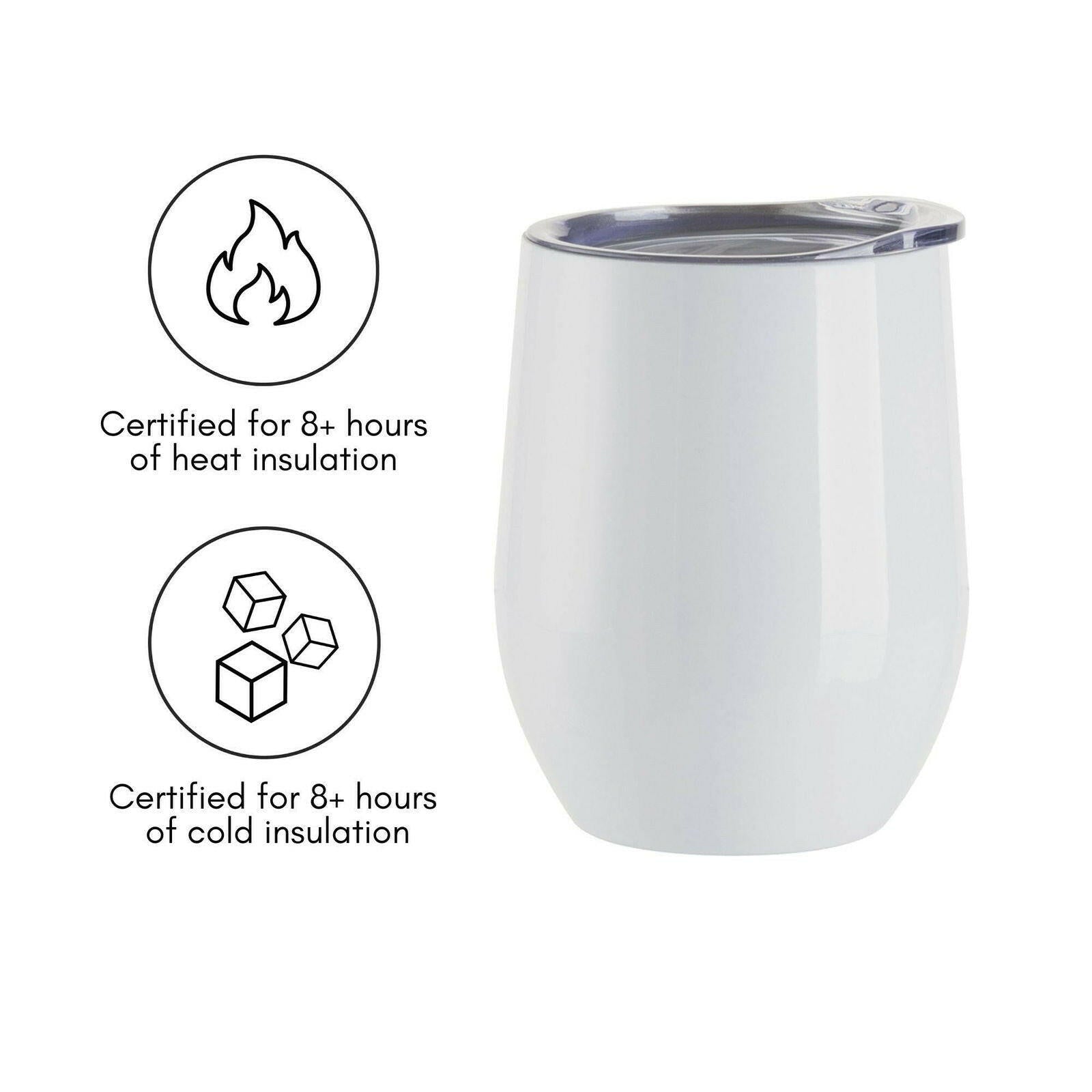 Craft Express 6 Pack Stainless Steel Sublimation Wine Tumblers – 12oz with Lids