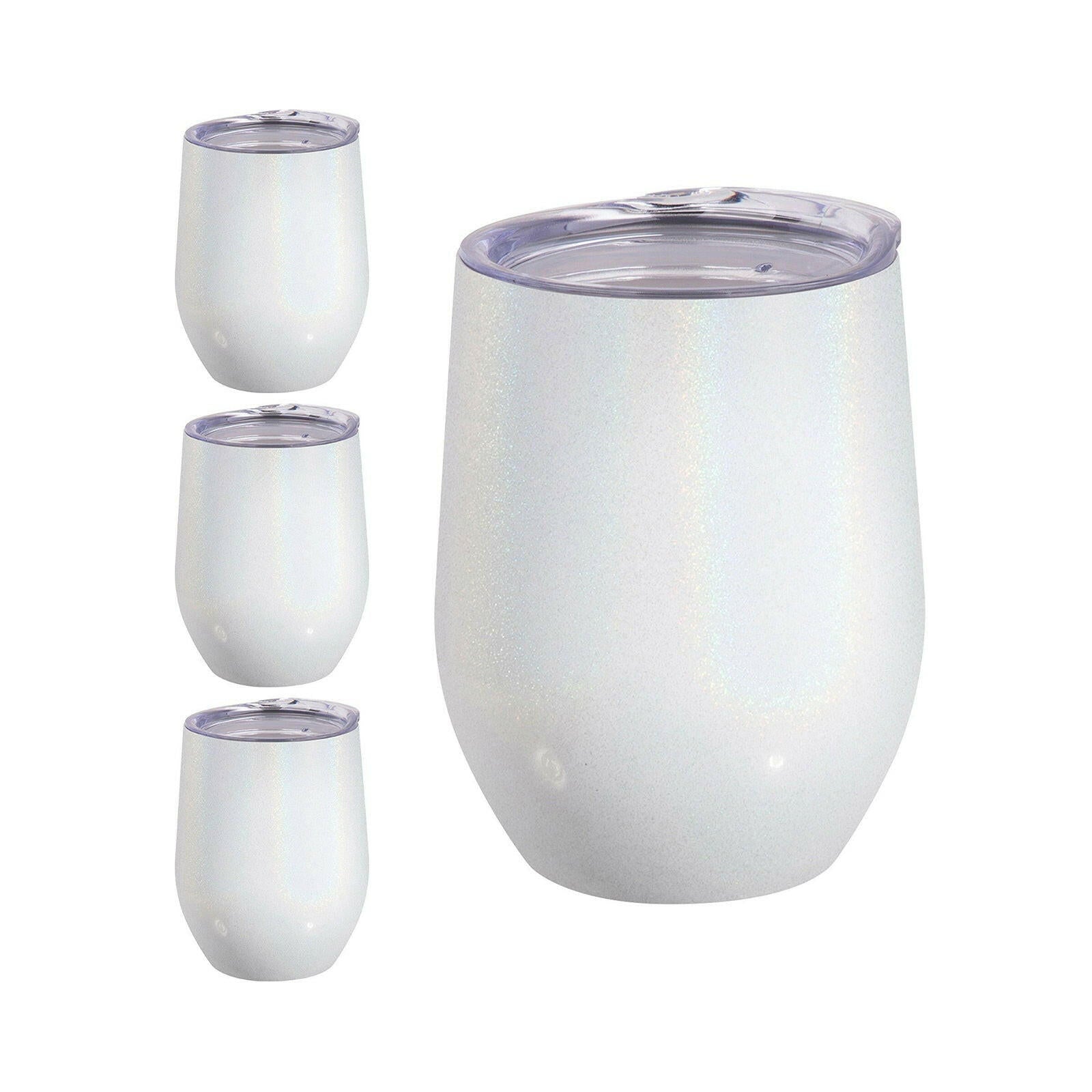 Craft Express 6 Pack Stainless Steel Sublimation Wine Tumblers – 12oz with Lids