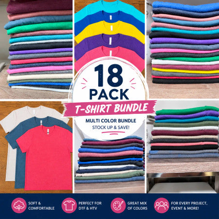 18 Pack Blank T-shirt Bundle
