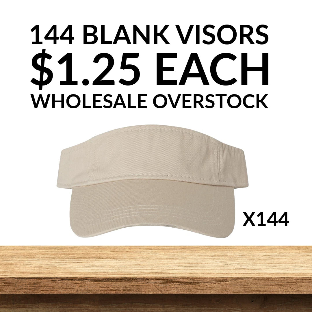 144 Blank Visors Wholesale Bulk $1.25 Each