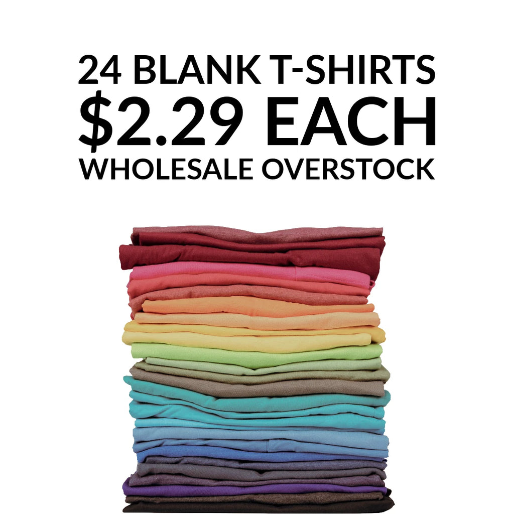 24 Blank T-Shirts Wholesale Bulk $2.29 Each