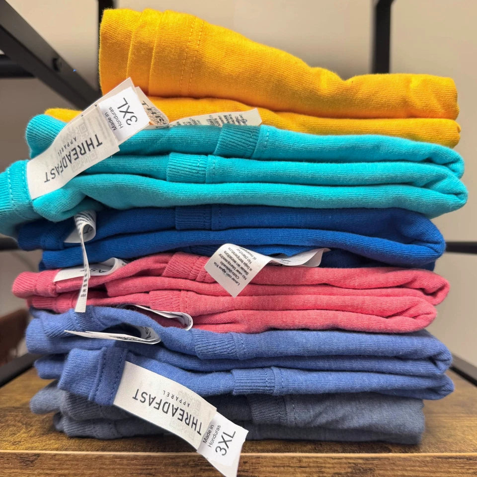 6 Pack 5XL Threadfast T Shirts Blank Tees Bulk Lot Plus Size Soft Big and Tall
