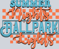 Retro Summer Nights Ballpark Lights - STK07374 (DTF Transfers)