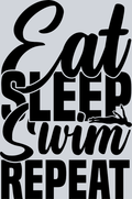 Sports Eat Sleep Swo=im Repeat Black - STK05681 (DTF Transfers)
