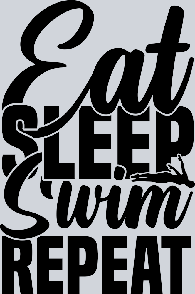 Sports Eat Sleep Swo=im Repeat Black - STK05681 (DTF Transfers)