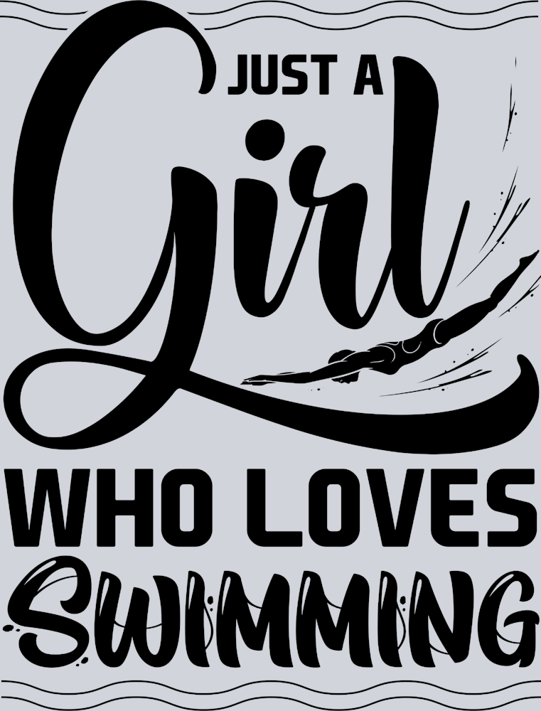 Sports Just A Girl Who Loves Swimming Black - STK05729 (DTF Transfers)